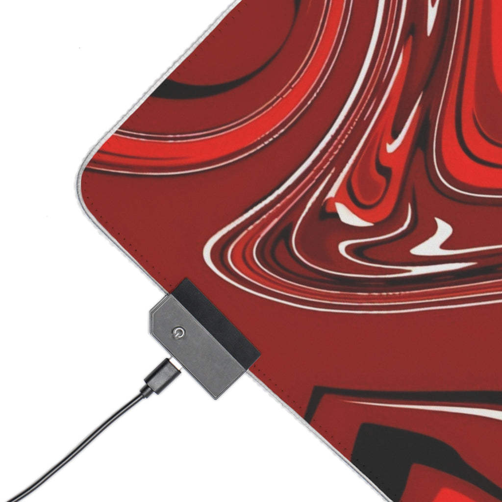 Led Gaming Mousepad Red X White