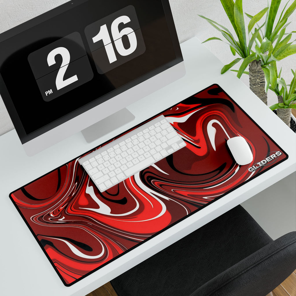 Red x White swirl Mousepad