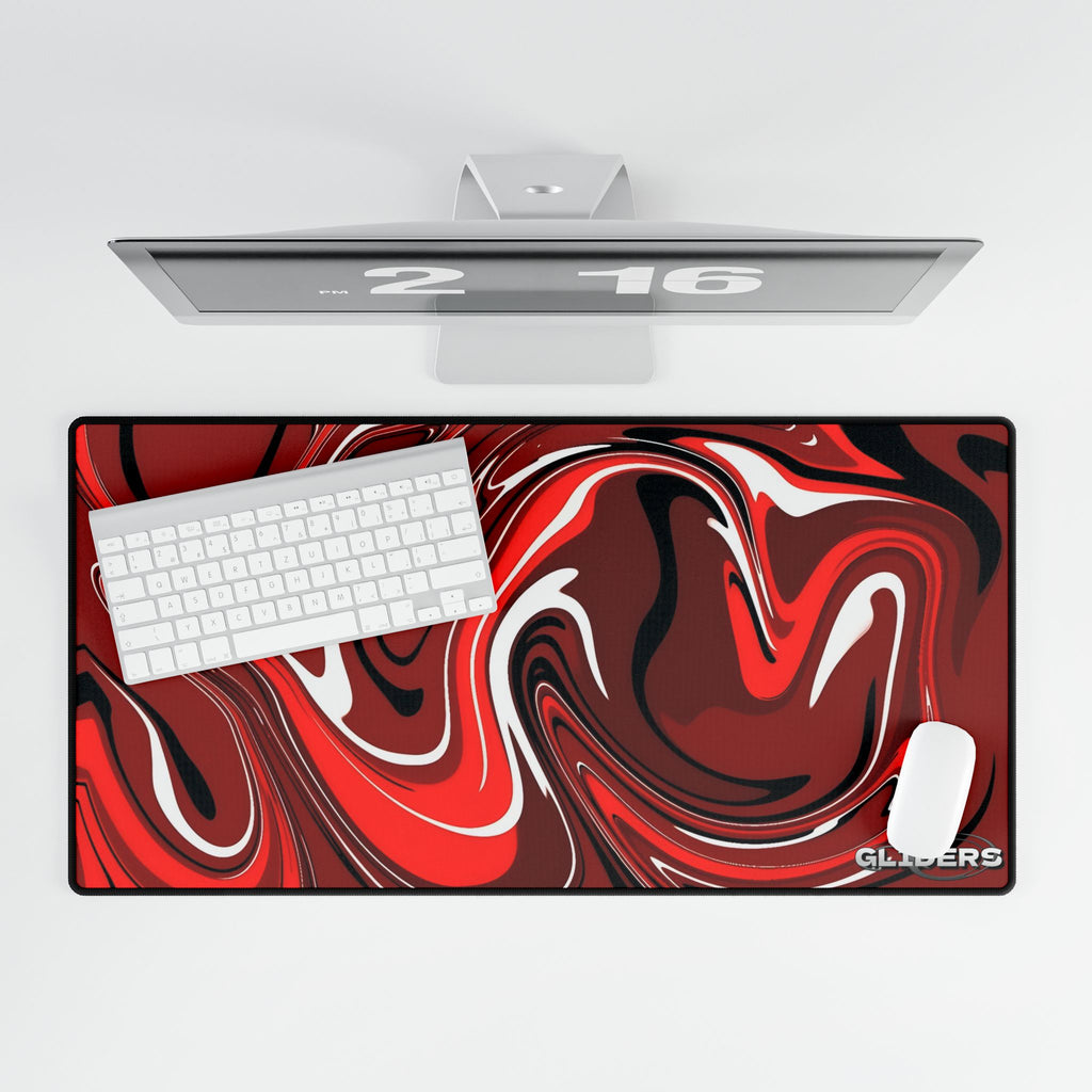 Red x White swirl Mousepad